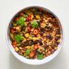 Brown Rice Taco Bowl on white background