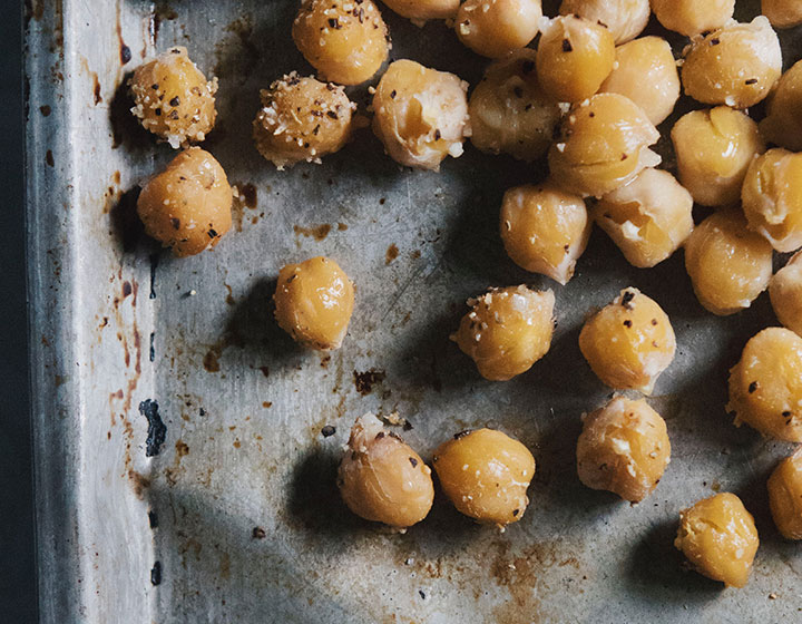 Falafel chickpeas on a baking sheet