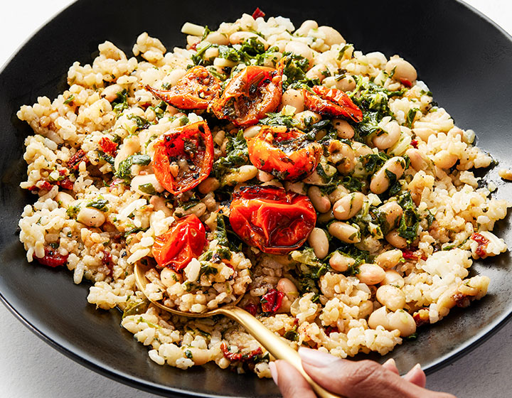 Roasted Tomato Risotto Dish in a bowl