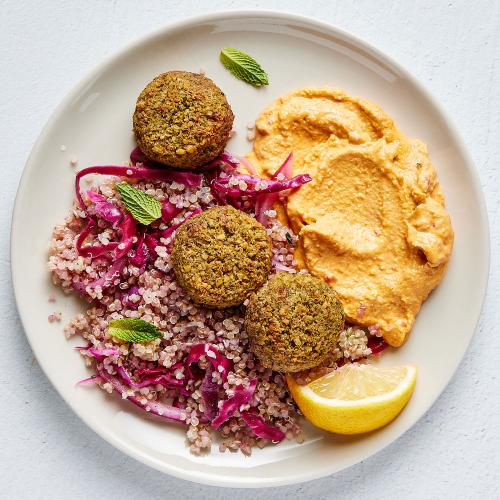 Falafel Dish with creamy hummus & tabouli